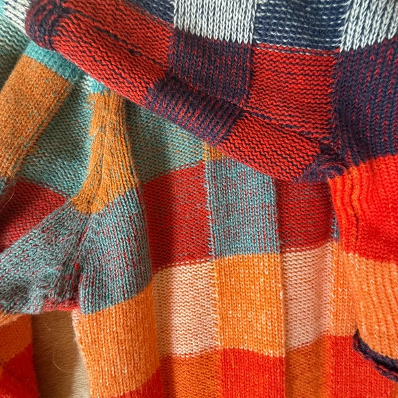 Vibrant Multicolor Checkered Turtleneck Sweater - Picture 3 of 11